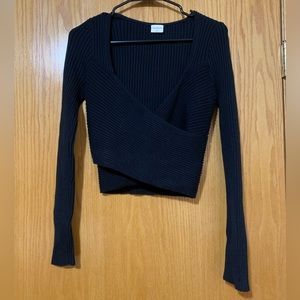 A&F medium black wrap sweater